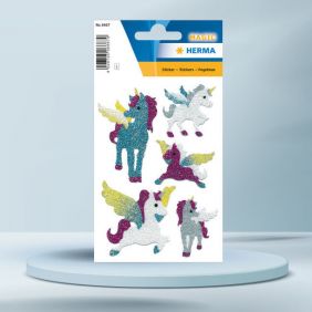 Sticker Magic, aspect diamant, cu inorogi, HERMA