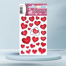 Sticker Decor, cu inimioare si scrisori, HERMA