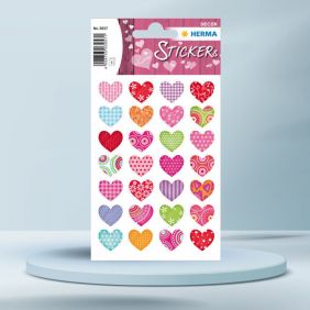 Sticker decor, inimioare colorate, HERMA