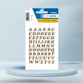 Sticker Vario, cu litere A-Z, aurii, HERMA