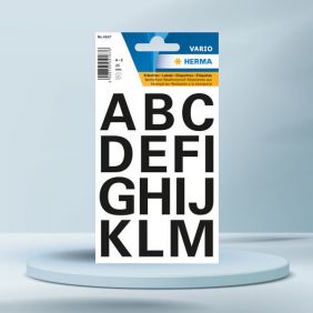 Sticker Vario, litere A-Z, negru, 25 mm, HERMA