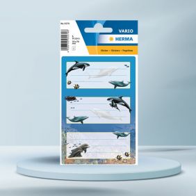 Sticker Vario, etichete scolare cu delfini, stralucitoare, HERMA